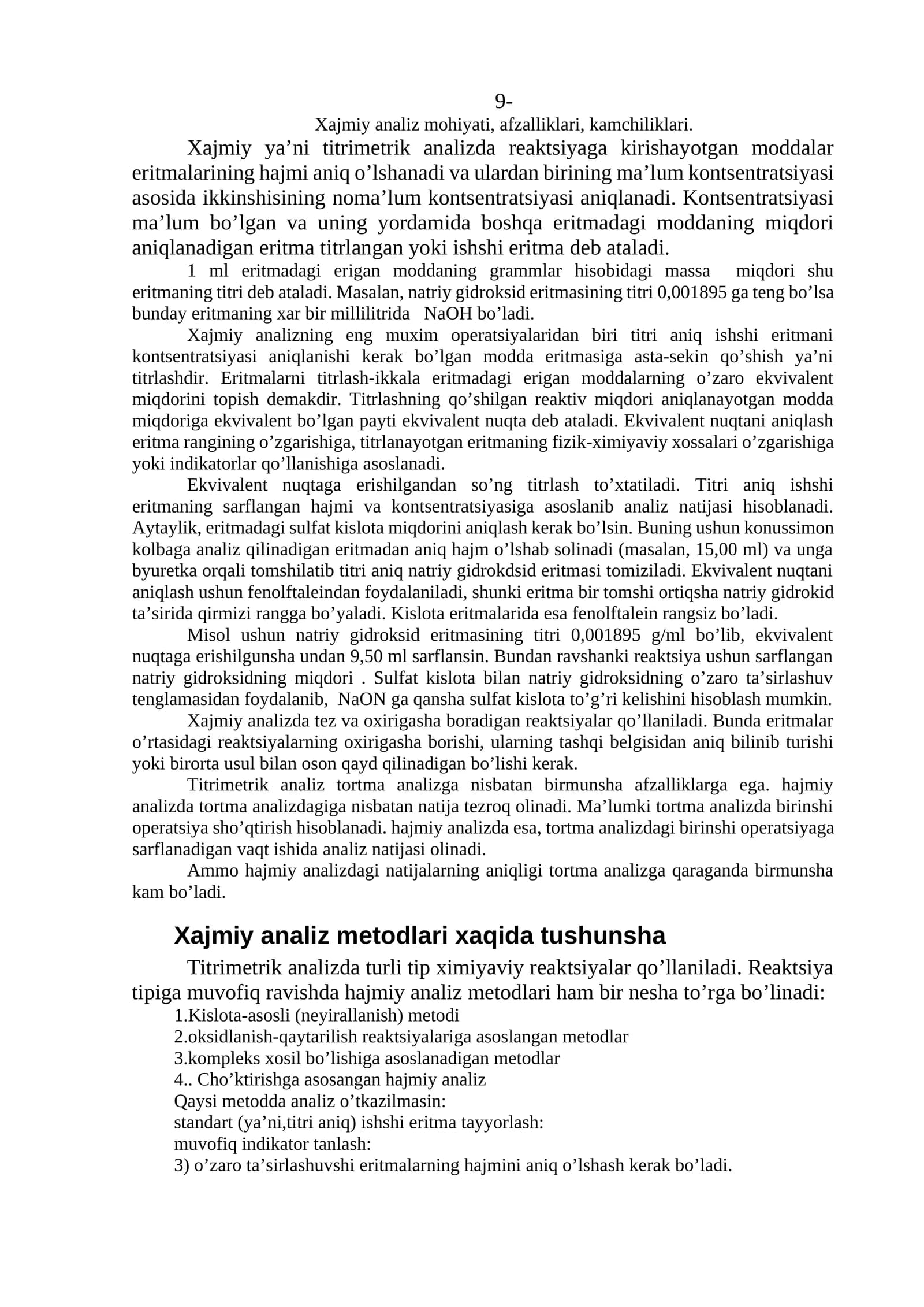 Хаjmiy аnаlizнing eng muхим оpеrаtsiyаlаri