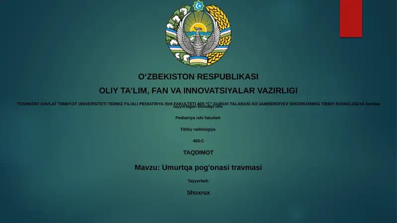 Umurtqa pog'onasi travmasi