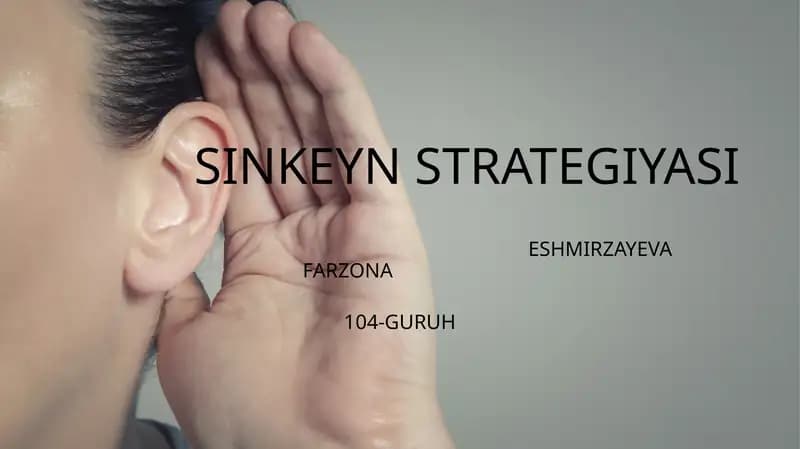 SINKEYN STRATEGIYASI
