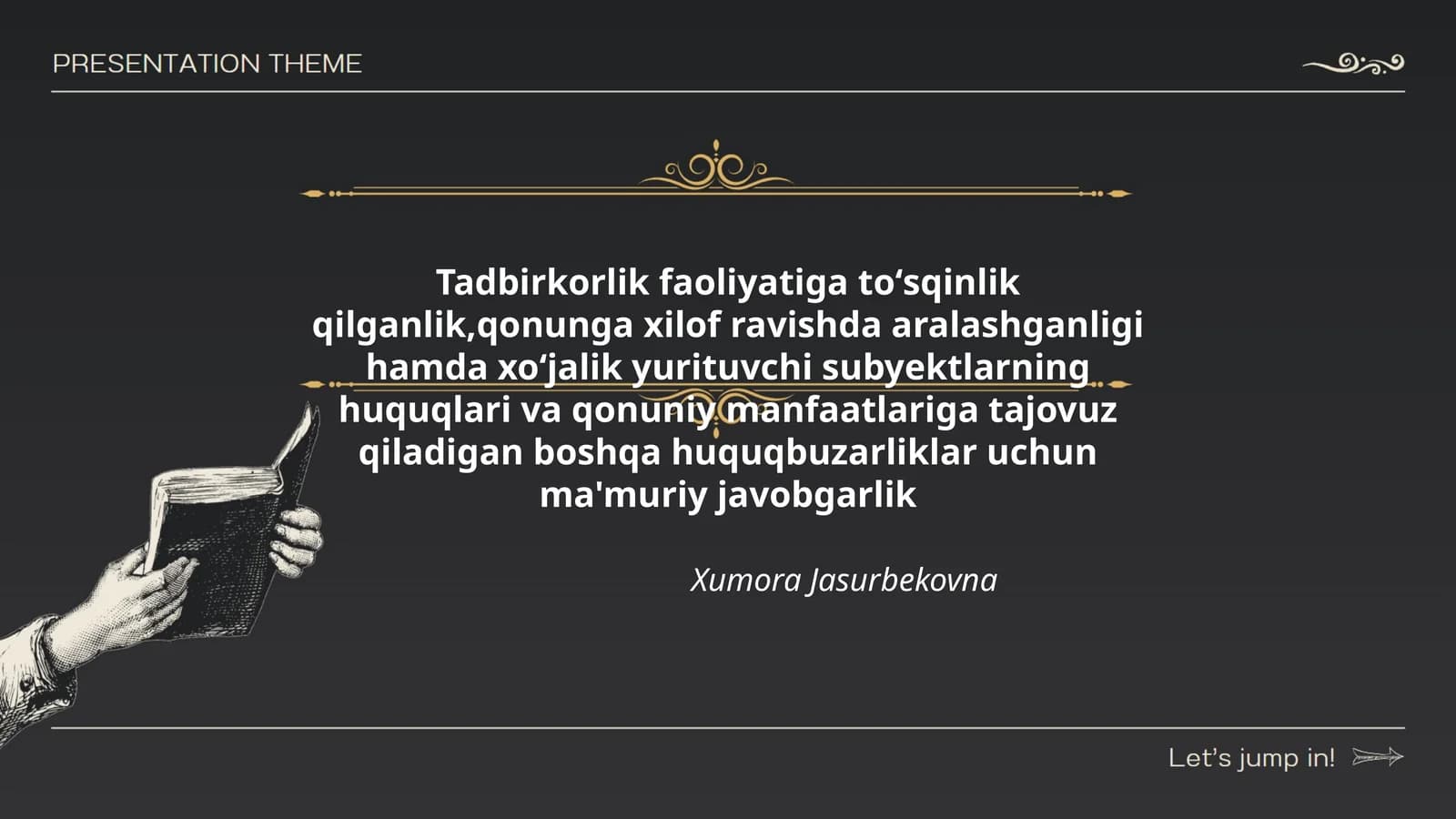 Tadbirkorlik faoliyatiga toʻsqinlik qilganlik