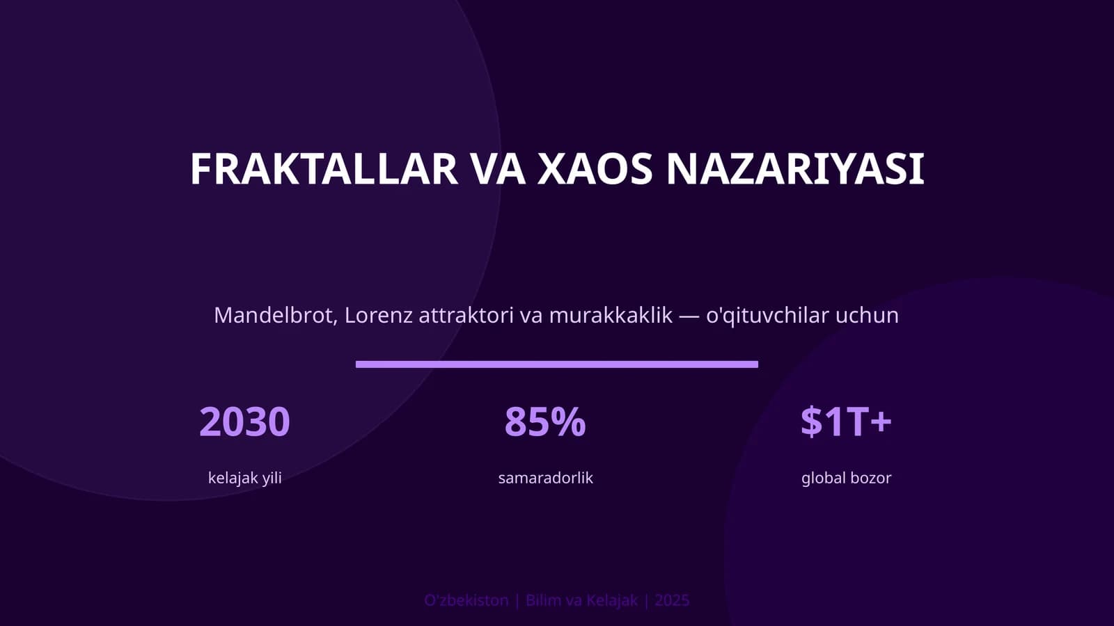 FRAKTALLAR VA XAOS NAZARIYASI
