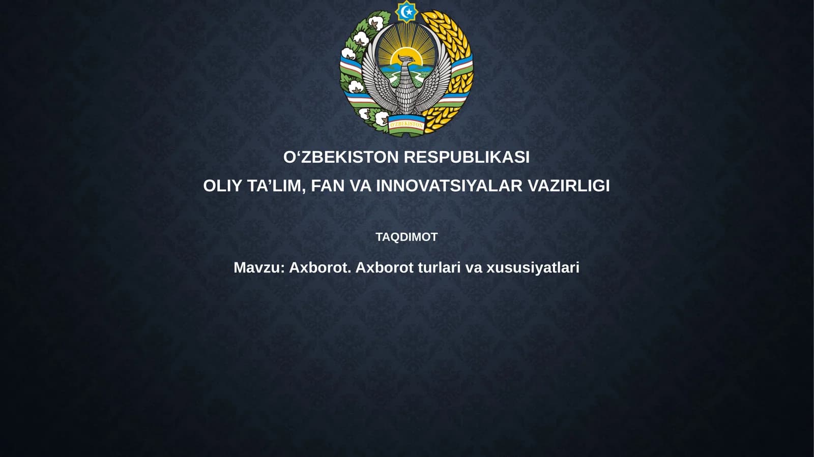 Axborot tushunchasi va turlari