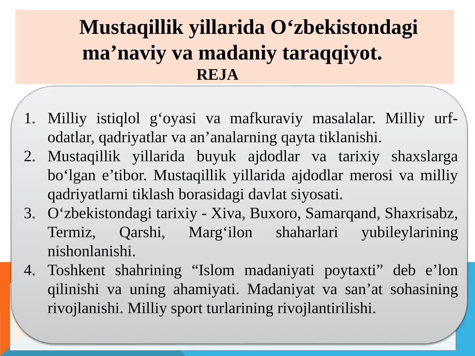 Mustaqillik Yillarida O‘zbekiston