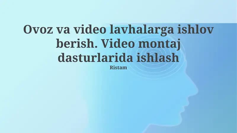 Video Tahrir Dasturlari