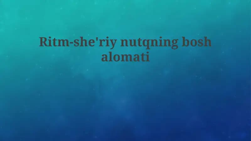 Ritm-she'riynutqningboshalomati