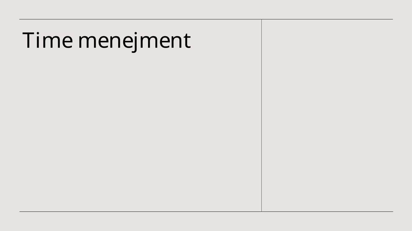 Time menejment