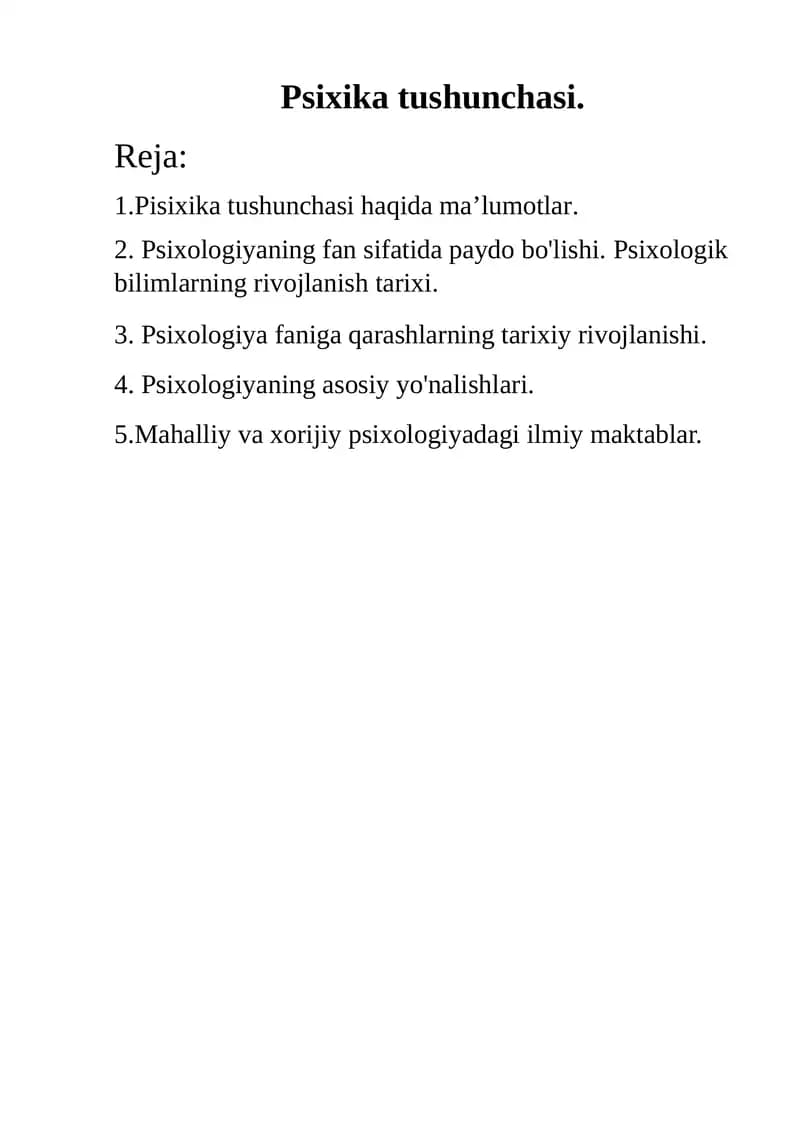 Psixika tushunchasi