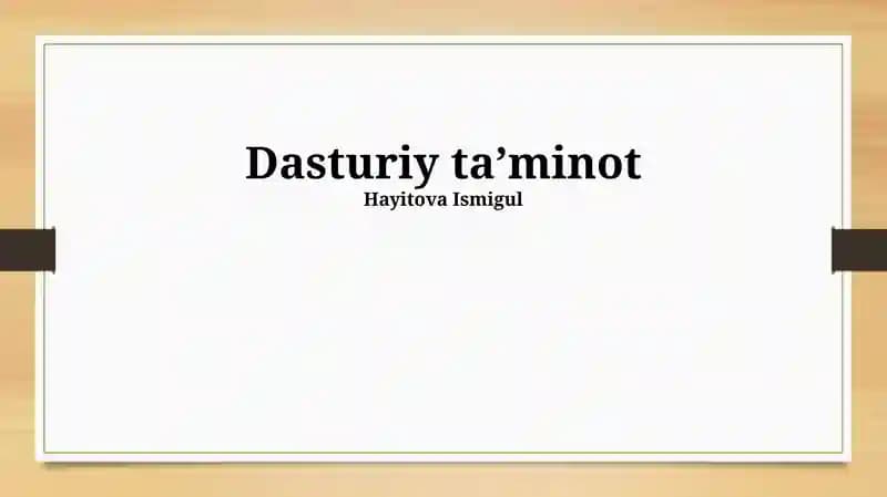 Dasturiy ta'minot