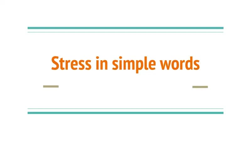 Stress in simple words