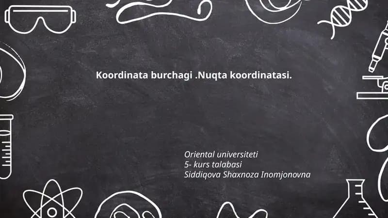 Koordinata burchagi.Nuqta koordinatasi