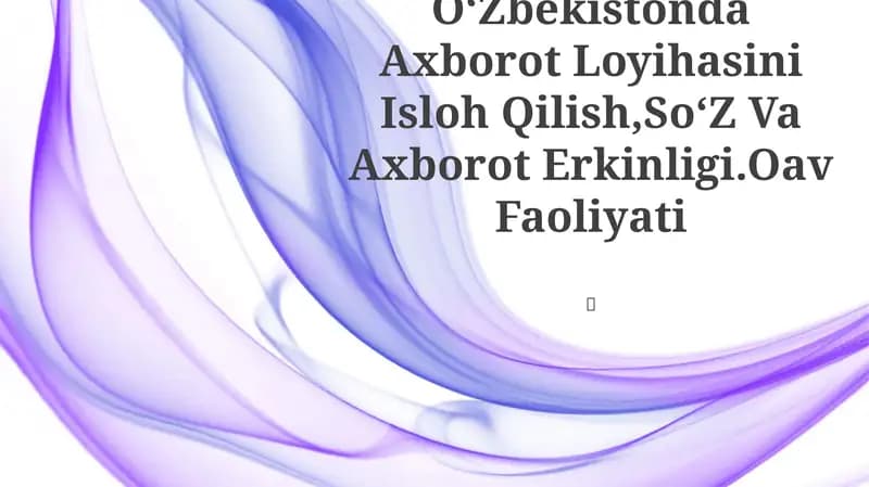 OʻZbekistonda Axborot Loyihasini Isloh Qilish