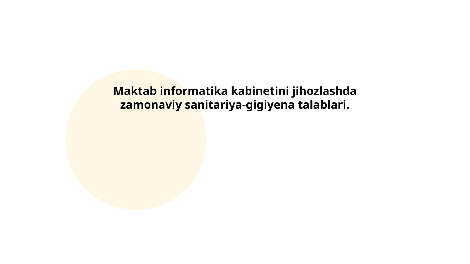 Maktab informatika kabinetini jihozlashda zamonaviy sanitariya-gigiyena talablari