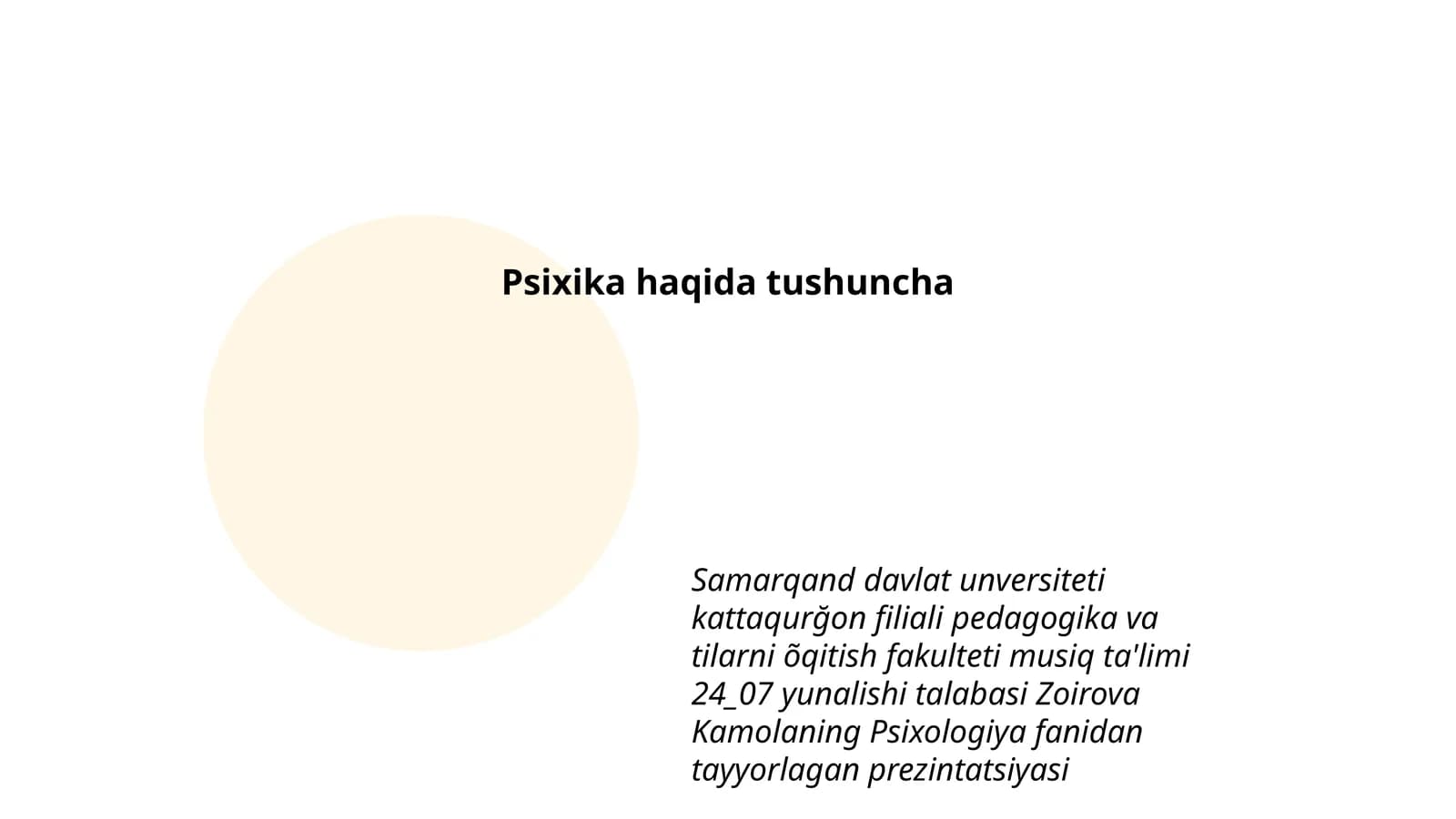 Psixika haqida tushuncha