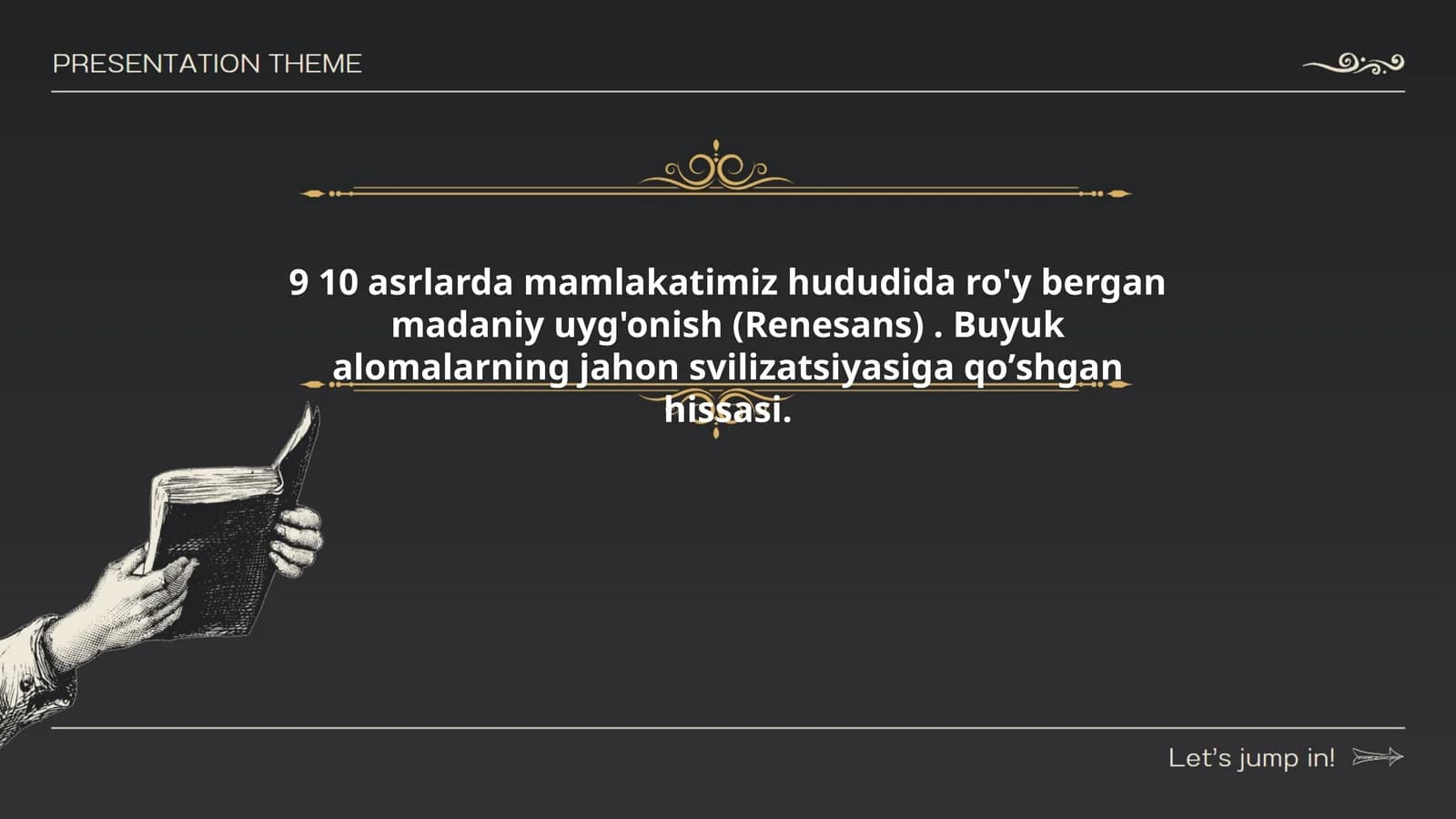 9 10 asrlarda mamlakatimiz hududida ro'y bergan madaniy uyg'onish (Renesans). Buyuk alomalarning jahon svilizatsiyasiga qoʼshgan hissasi