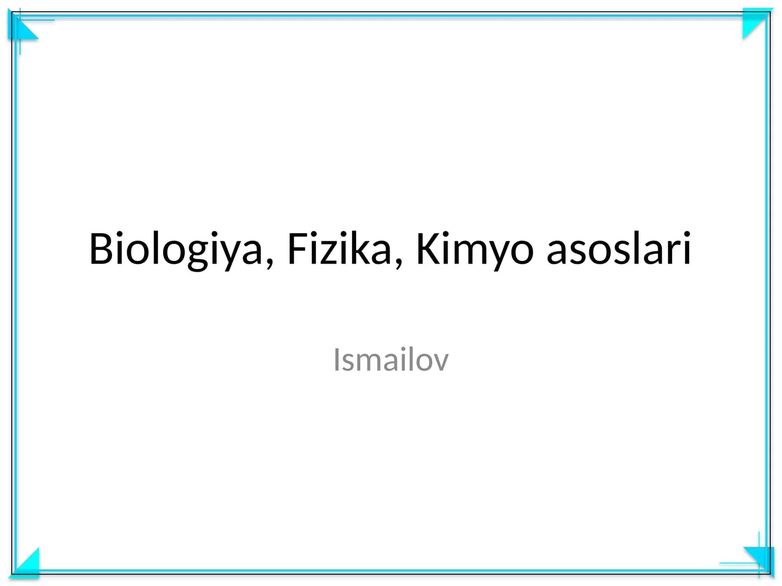 Kimyo asoslari