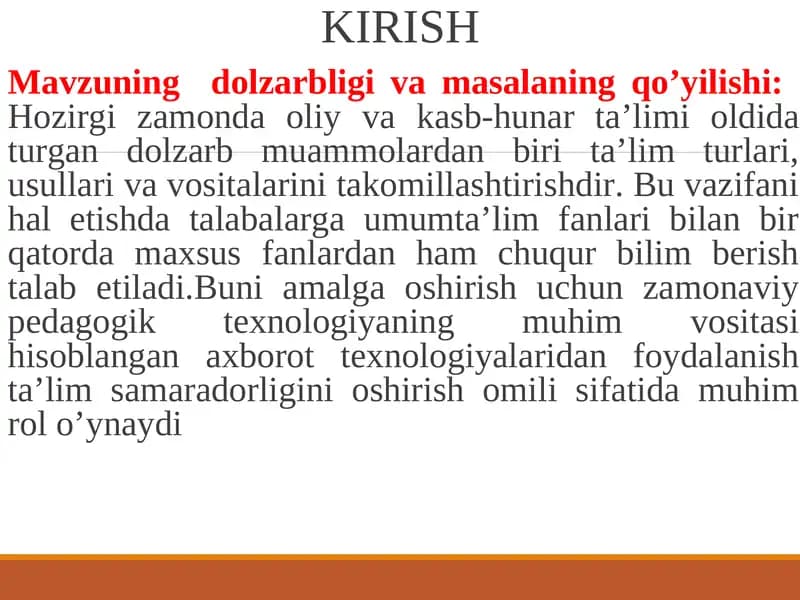 Hozirgi zamonda oliy vakasb-hunar ta’limi