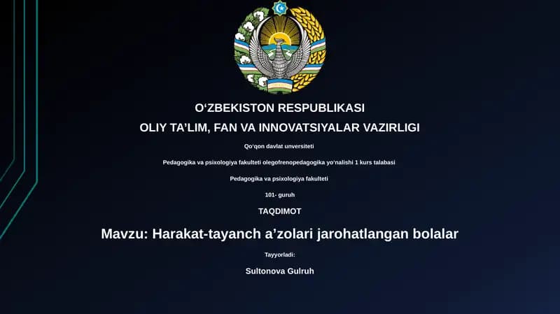 Harakat-tayanch aʼzolari jarohatlangan bolalar