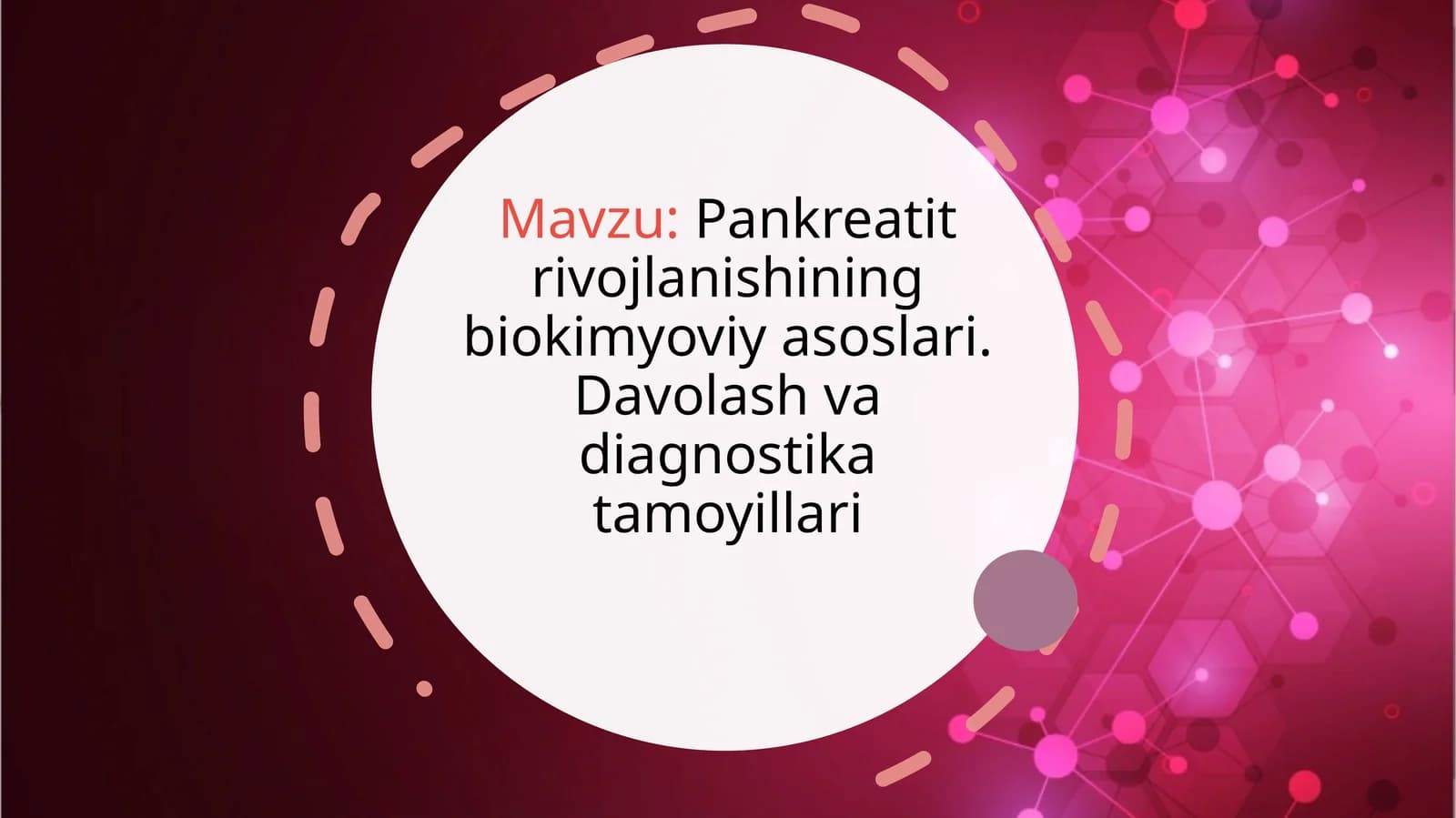 Pankreatit rivojlanishining biokimyoviy asoslari. Davolash va diagnostika tamoyillari