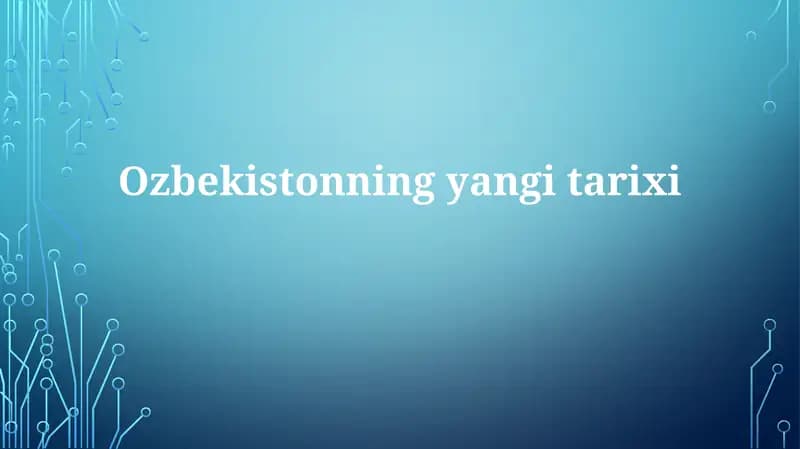 Ozbekistonning yangi tarixi