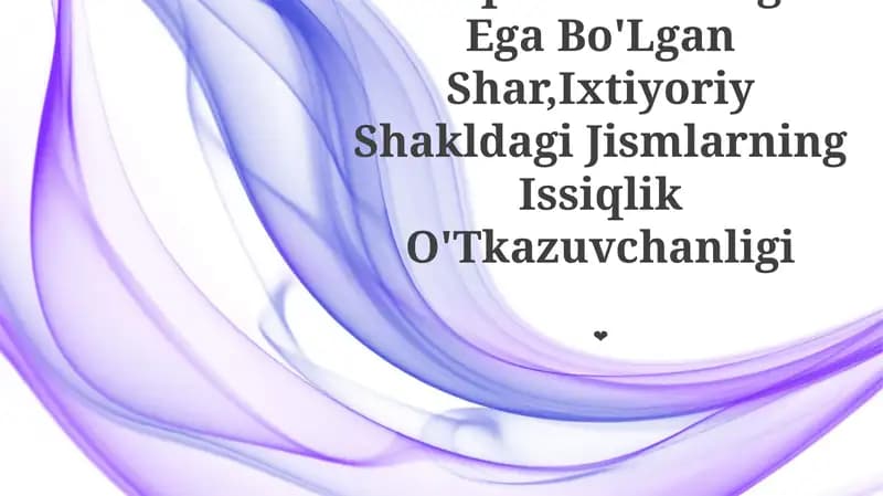 Issiqlik Manbasiga Ega Bo'Lgan Shar