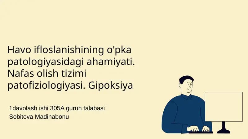 Havo ifloslanishining o'pka patologiyasidagi ahamiyati