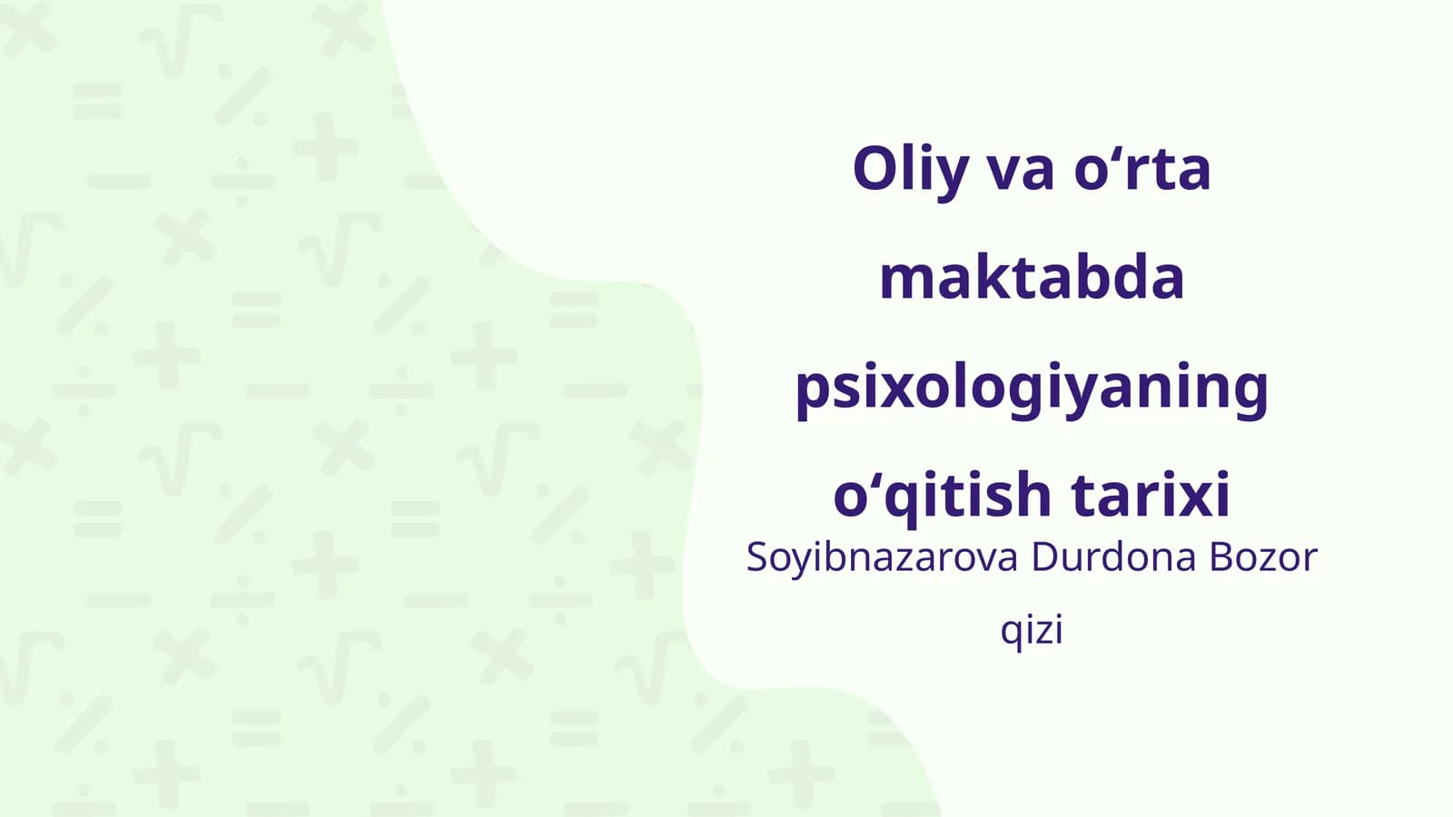 Oliy va oʻrta maktabda psixologiyaning oʻqitish tarixi