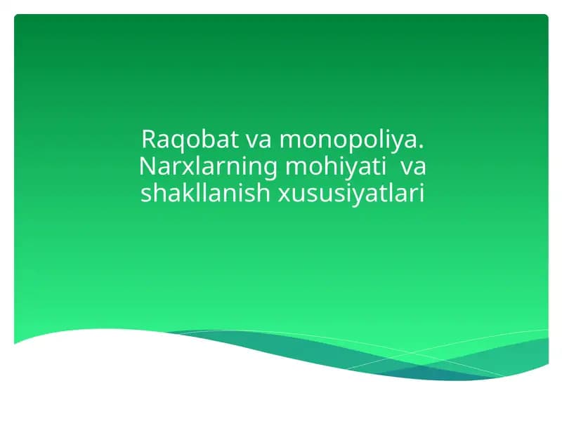 Monopoliya va Monopsoniya