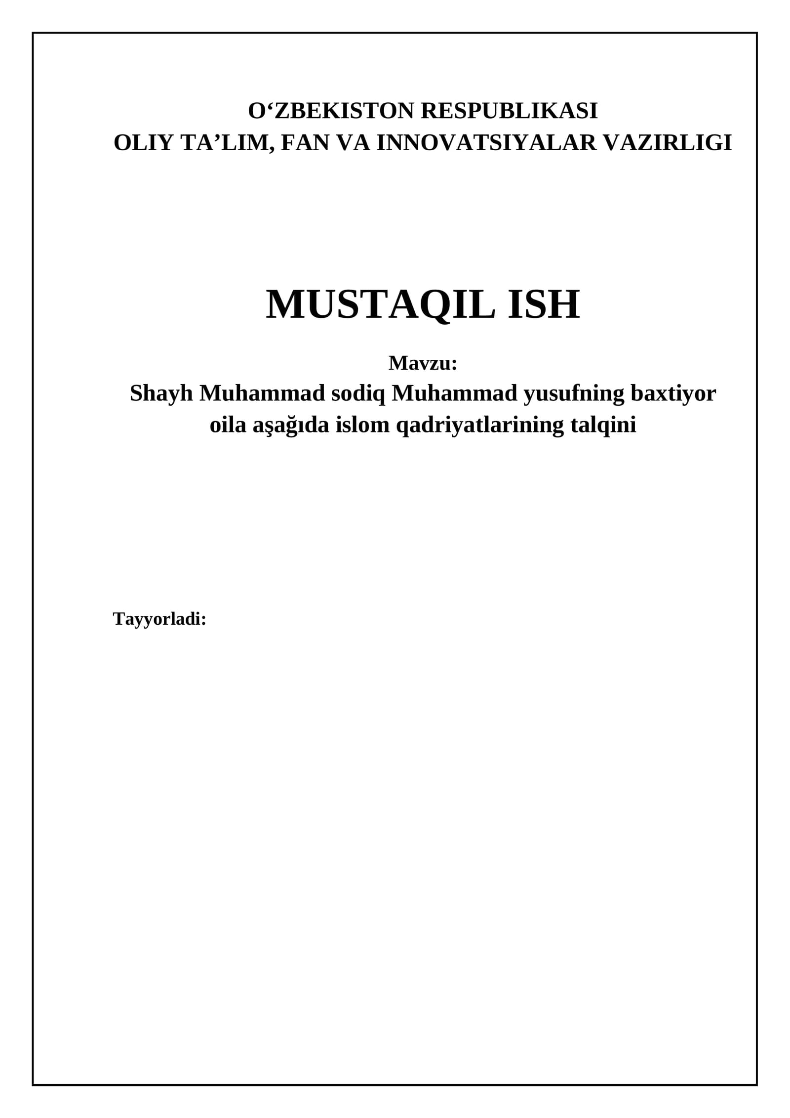 Baxtiyor oila
