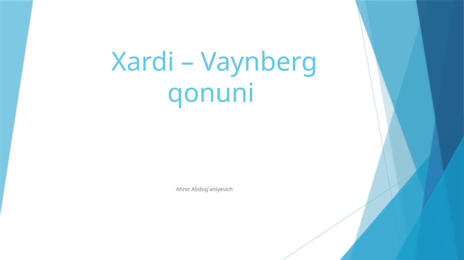 Xardi – Vaynberg qonuni