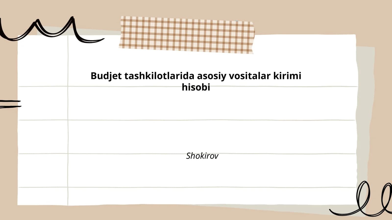 Asosiy vositalar kirimi hisobi