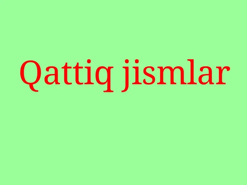 Qattiq jismlar