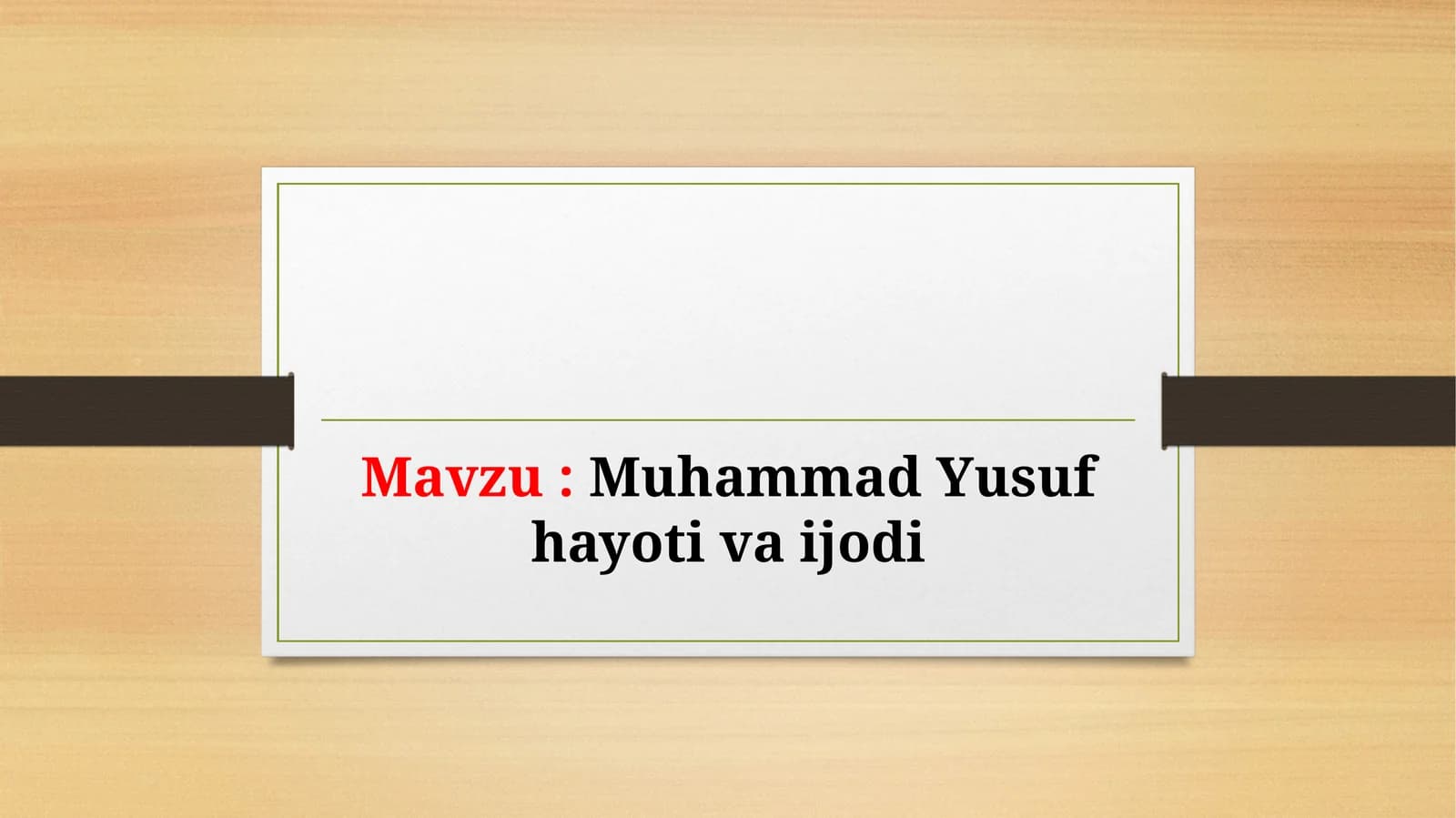 Muhammad Yusuf hayoti va ijodi