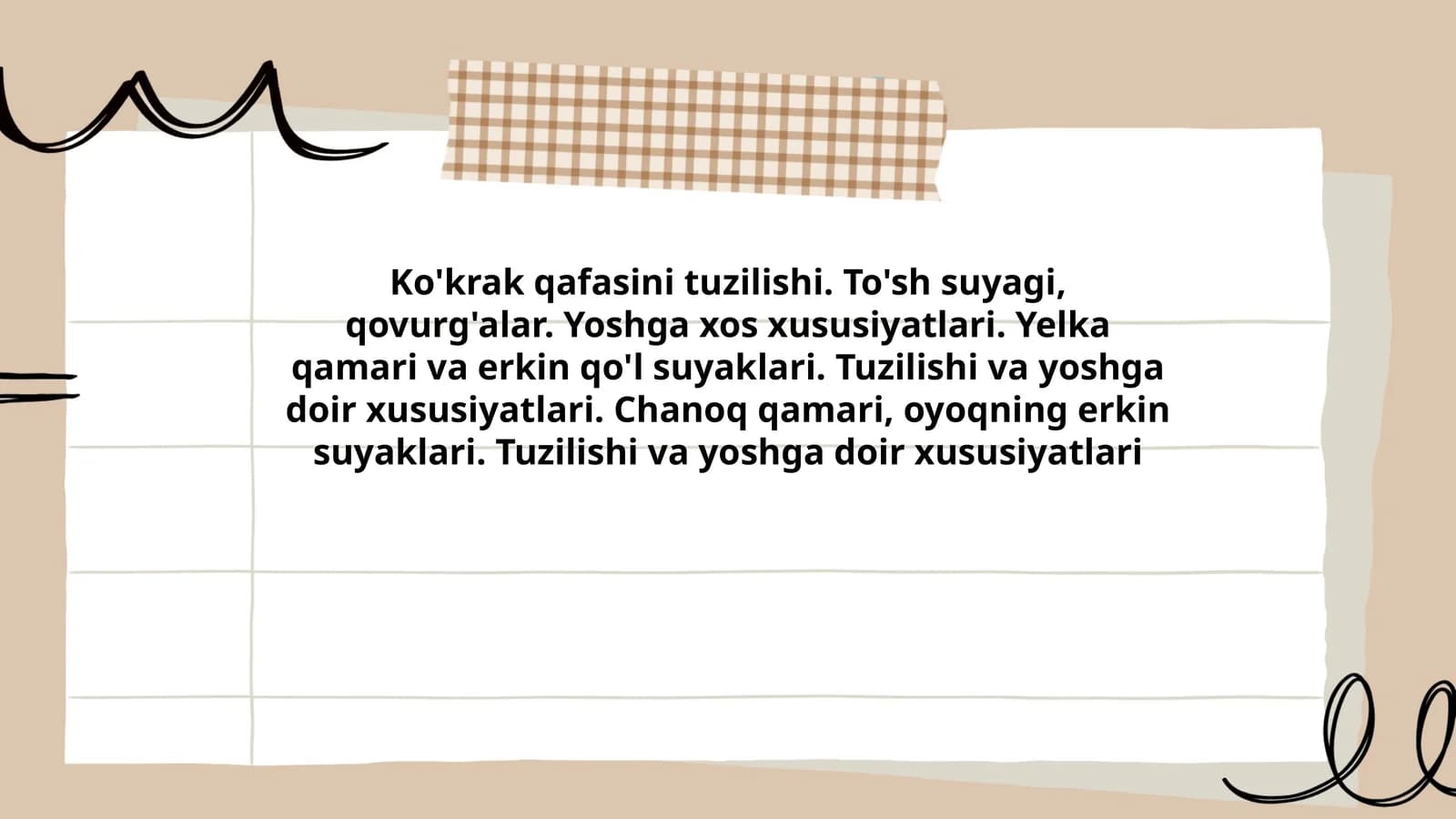Ko'krak qafasi tuzilishi