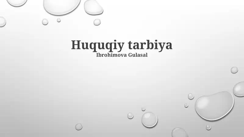 Huquqiy tarbiya