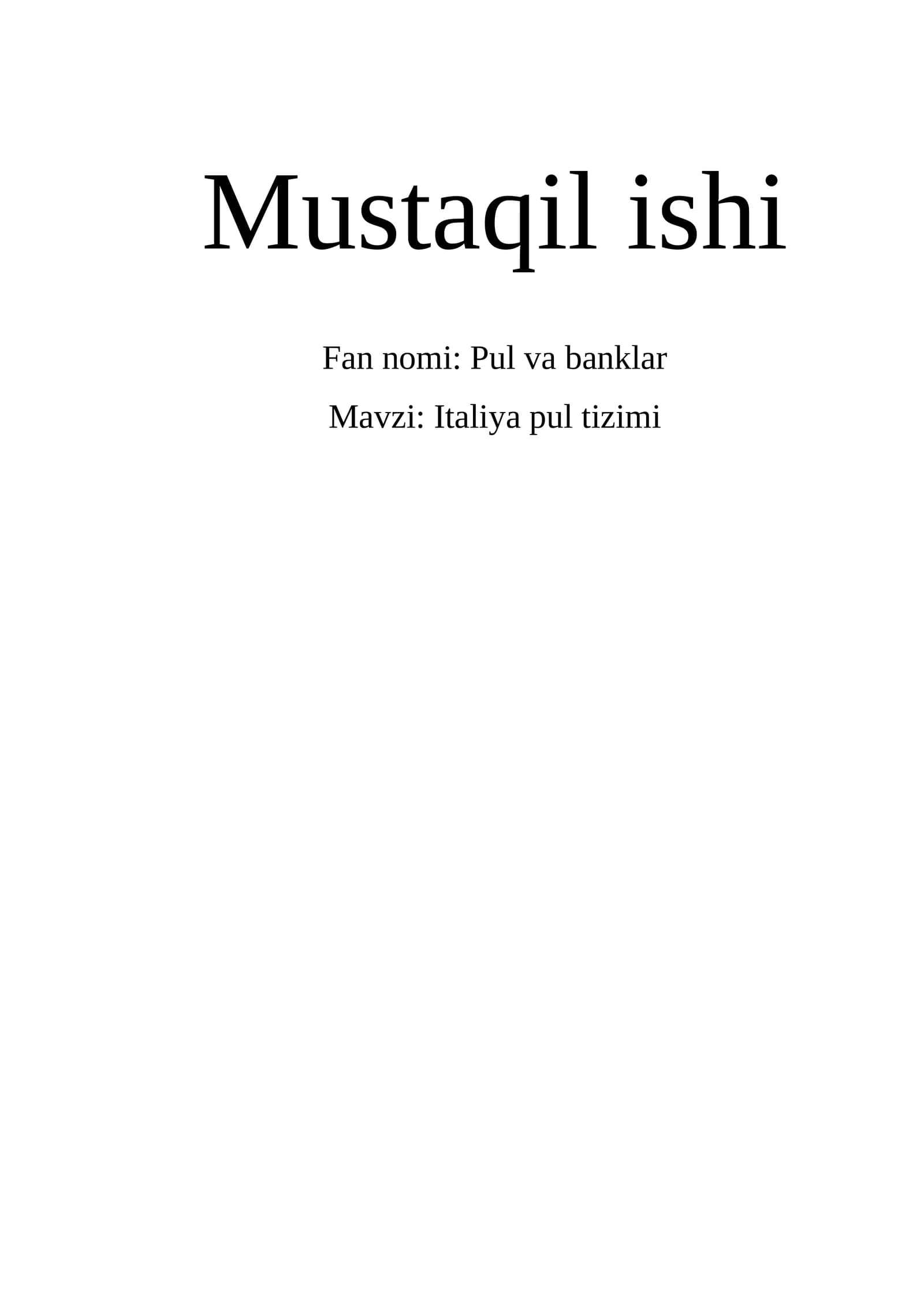 Italiya pul tizimi