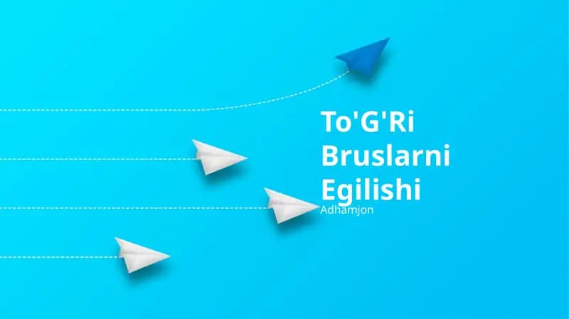 To'G'Ri Bruslarni Egilishi
