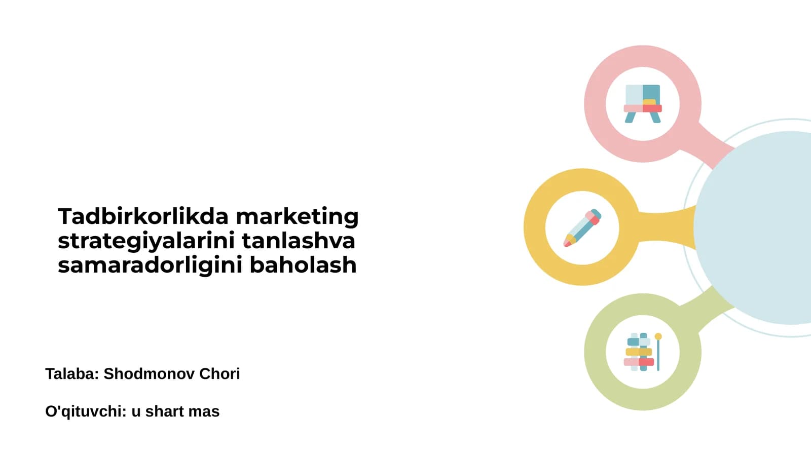 Tadbirkorlikda marketing strategiyalarini tanlashva samaradorligini baholash