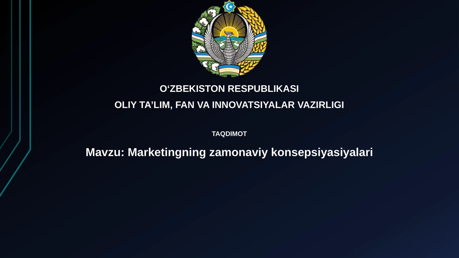Marketingning zamonaviy konsepsiyalari