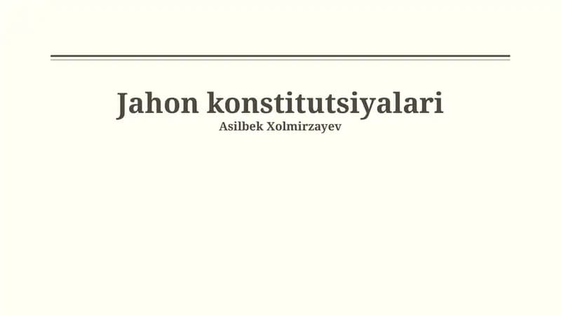 Jahon konstitutsiyalari