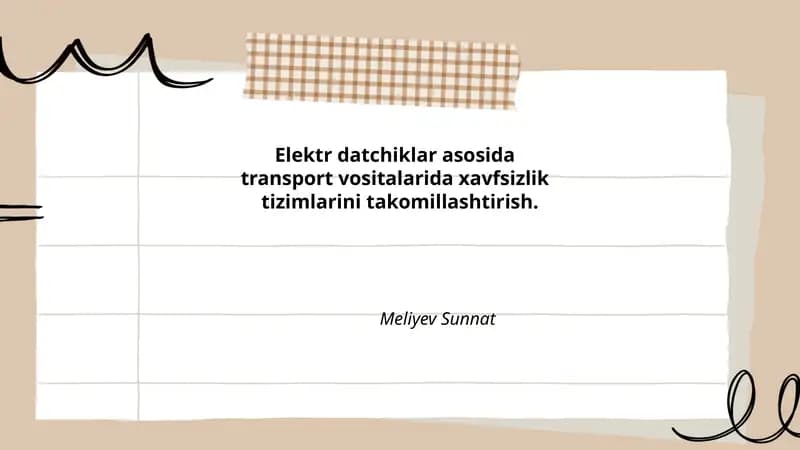 Elektr datchiklar asosida