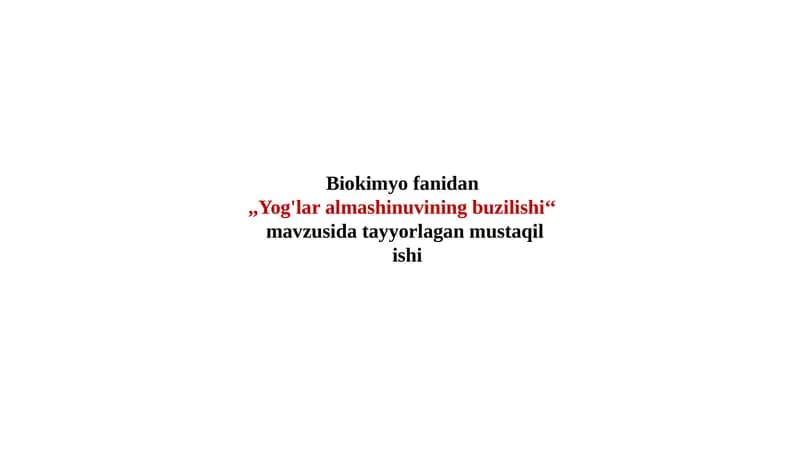Yog'lar almashinuvining buzilishi