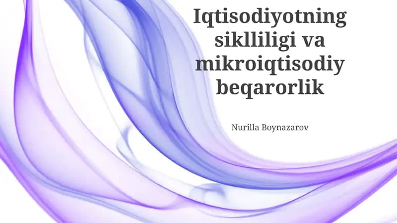 Iqtisodiyotning siklliligi va mikroiqtisodiy beqarorlik