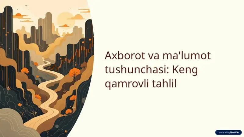 Axborot va ma'lumot tushunchasi: Keng qamrovli tahlil