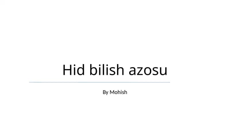 Hid bilish azosu