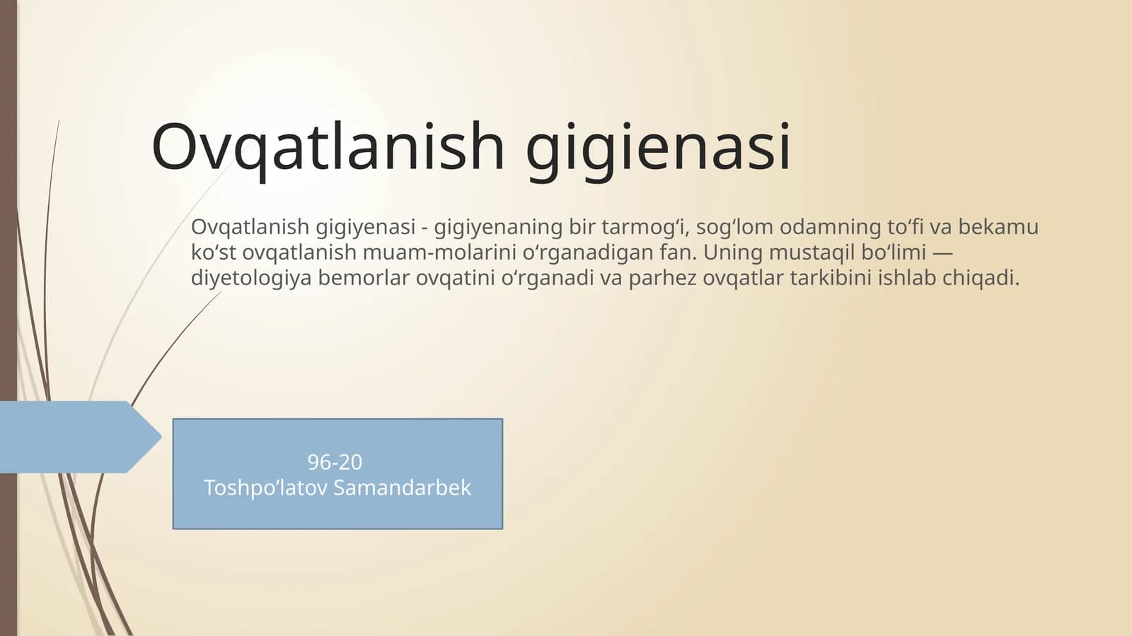 Ovqatlanish gigienasi