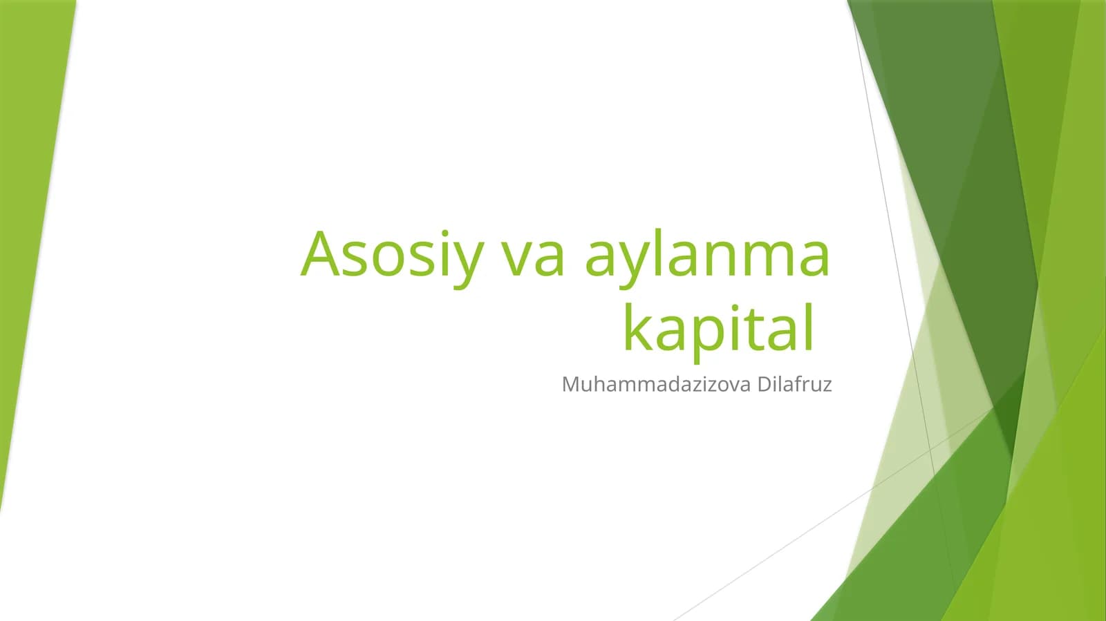 Asosiy va aylanma kapital