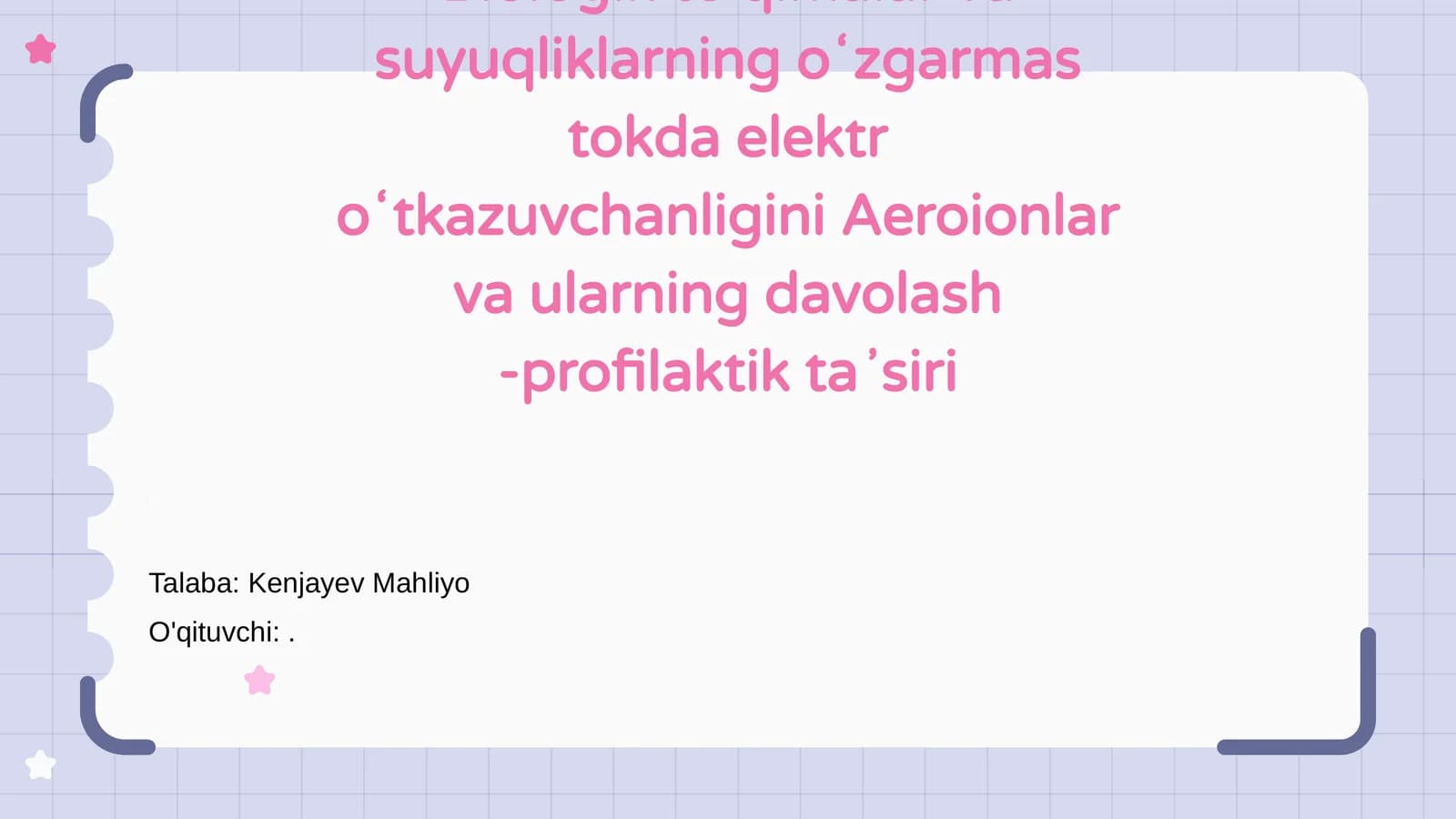 Biologik To'qimalar va Elektr O'tkazuvchanlik Asoslari