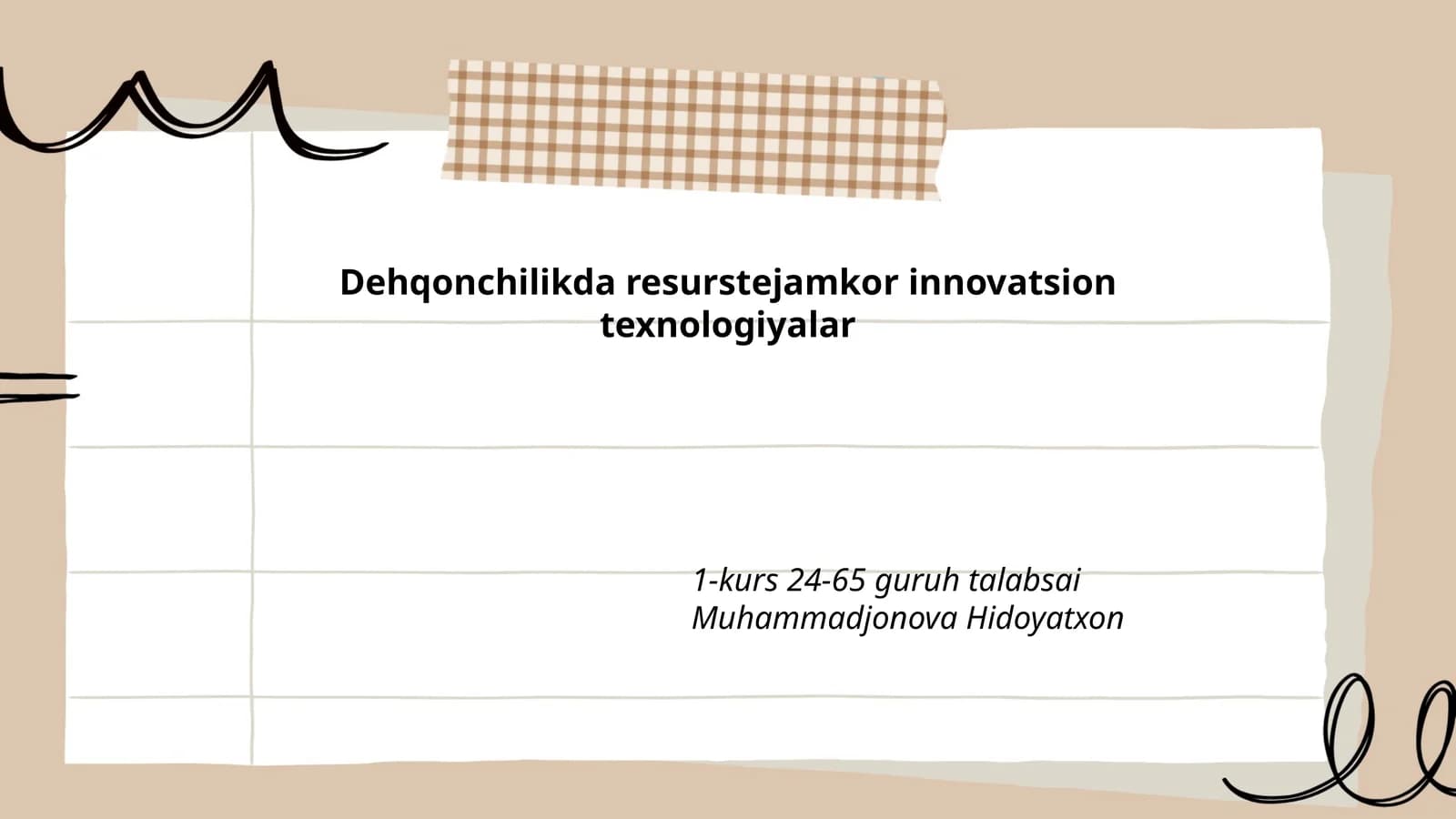 Dehqonchilikda resurstejamkor innovatsion texnologiyalar