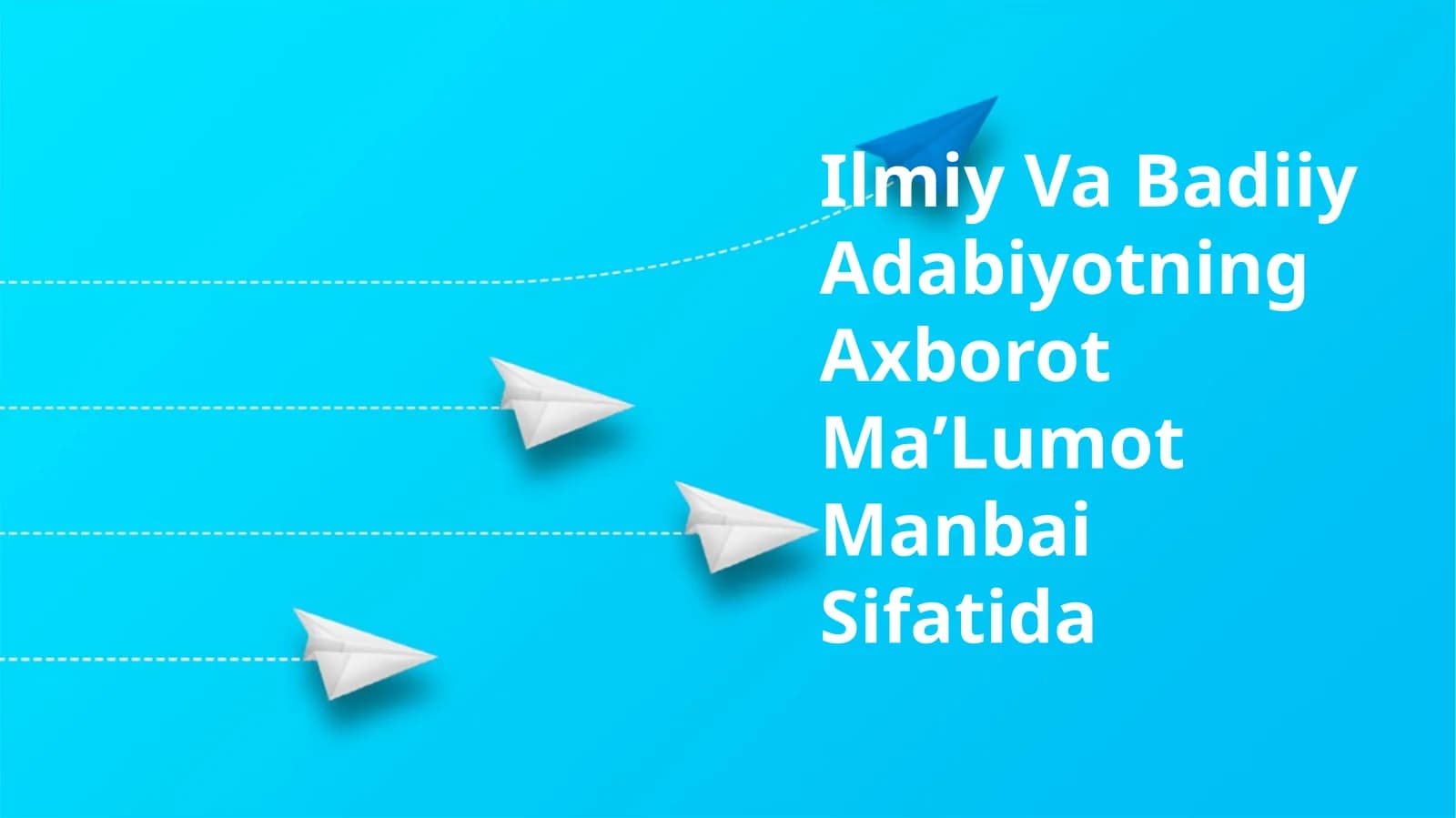 Ilmiy Va Badiiy Adabiyotning Axborot MaʼLumot Manbai Sifatida