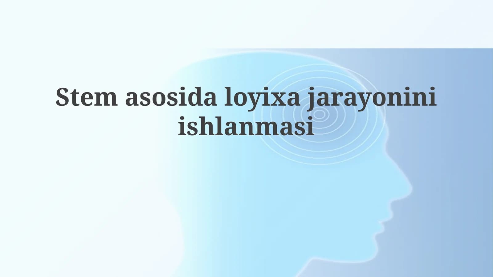 STEM asosidagi loyiha jarayonining ishlanmasi